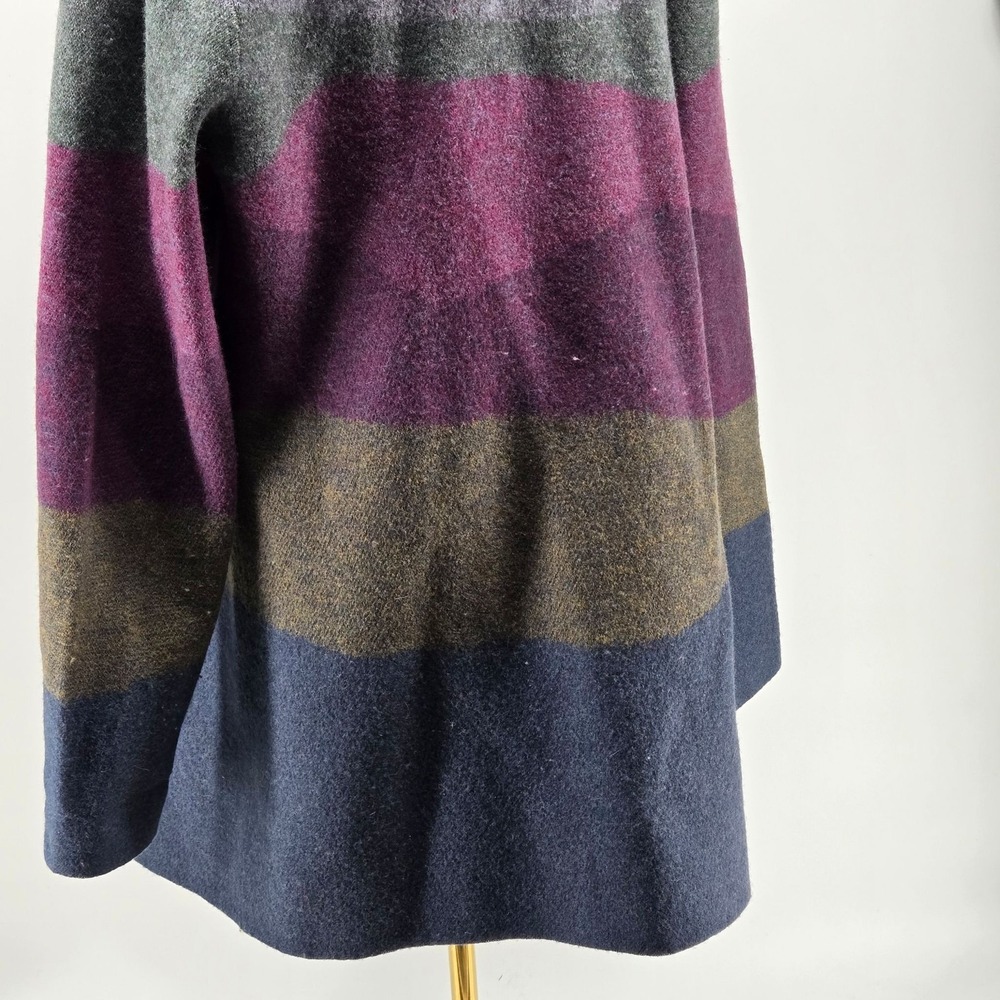 Toad&Co Coatigan Womens L Multicolor Hooded Tweed Overcoat Open Pockets - Picture 6 of 7